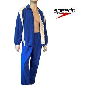 Vintage 90s Speedo Track Suit Fitness Nylon Jacket & Pants Old School NWT NOS